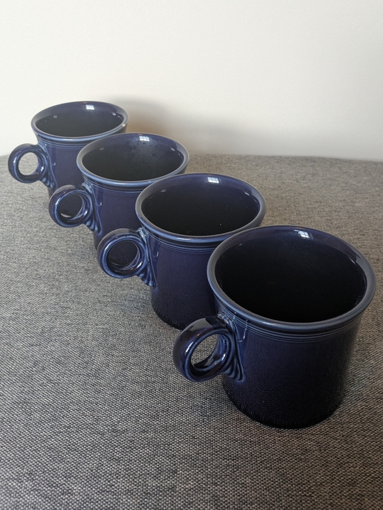 Fiestaware Other - 4 Fiesta Fiestaware HLC Cobalt Blue Mugs Dinnerware Homer Laughlin